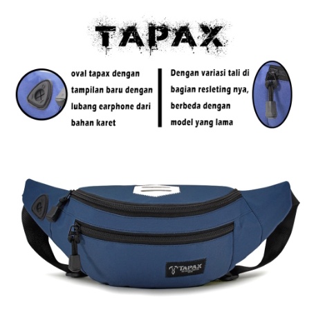 TAS WAISTBAG DISTRO OVAL DOUBLE STRIP TAPAX ORIGINAL | FADHILAH SHOP BJB