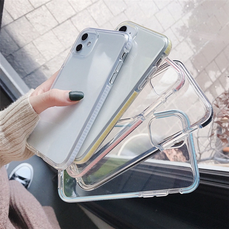 Soft Case TPU Transparan Anti Jatuh Shockproof Untuk IPhone 11 12 13 14 Pro MAX 6 6s 7 8 14 Plus X XR XS MAX SE 2020