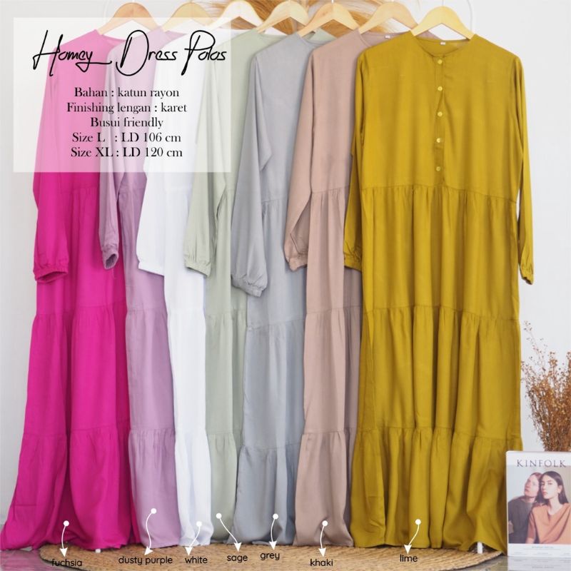 HOMEY DRESS POLOS HOMEY DRESS BUSUI HOMEY DRESS KATUN RAYON GAMIS MURAH GAMIS PREMIUM