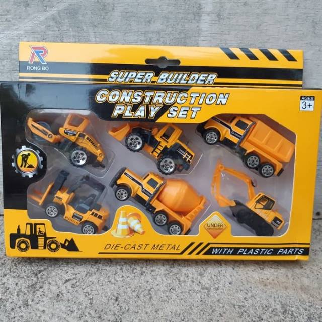 diecast set alat berat kontruksi mainan miniatur mobil anak excavator