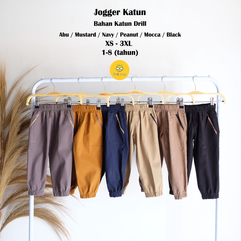 Celana Jogger (1) Anak 1 2 3 4 5 6 7 8 910 Tahun bahan katun drill premium