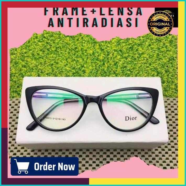 Frame kacamata 8013 cat eye fashion cewek modis trendi minus plus - frame saja