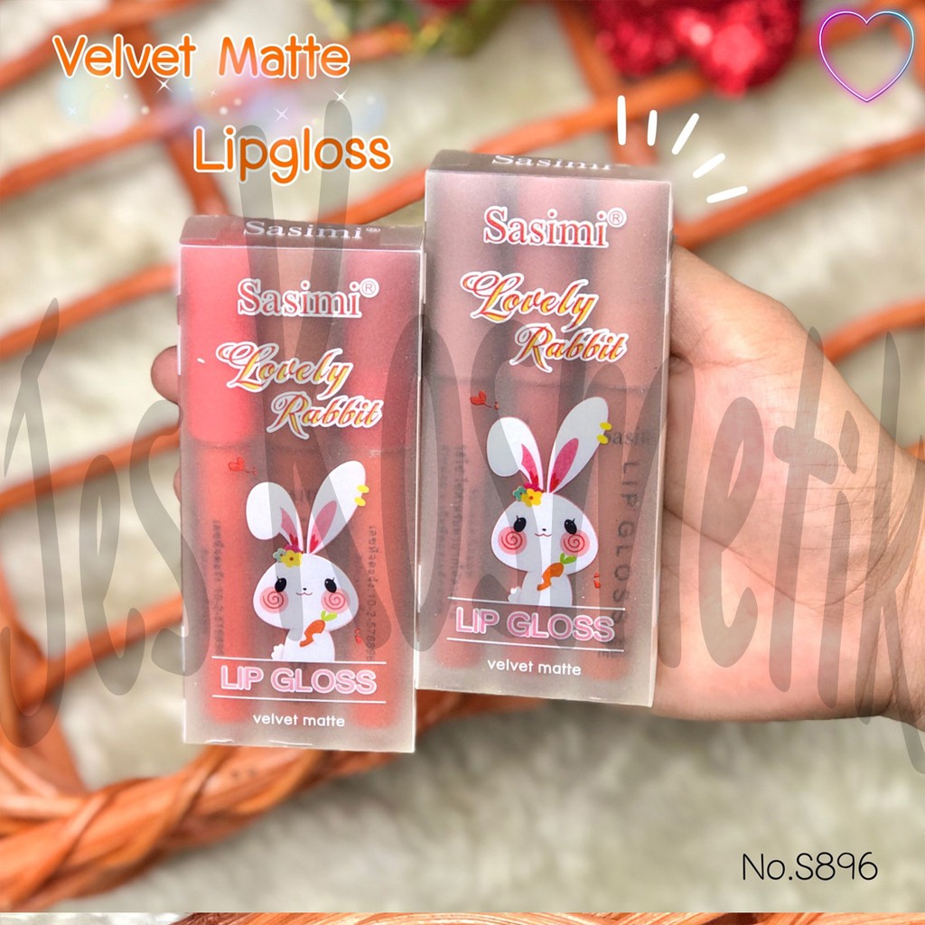 Sasimi Lovely Rabbit Velvet Matte Lipgloss Isi 3 Pcs / Grosir Kosmetik