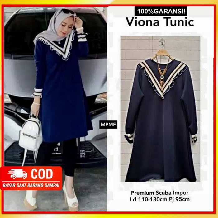 Tunik Atasan Wanita Renda Import Premium Kekinian Remaja Muslim Murah Terbaru
