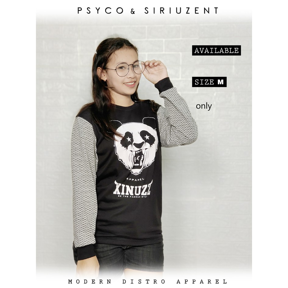 [ LONG SLEVE ] KAOS LENGAN PANJANG KATUN | KOMBINASI | CARTOON | KAOS COWOK KEREN | ABG | PANDA