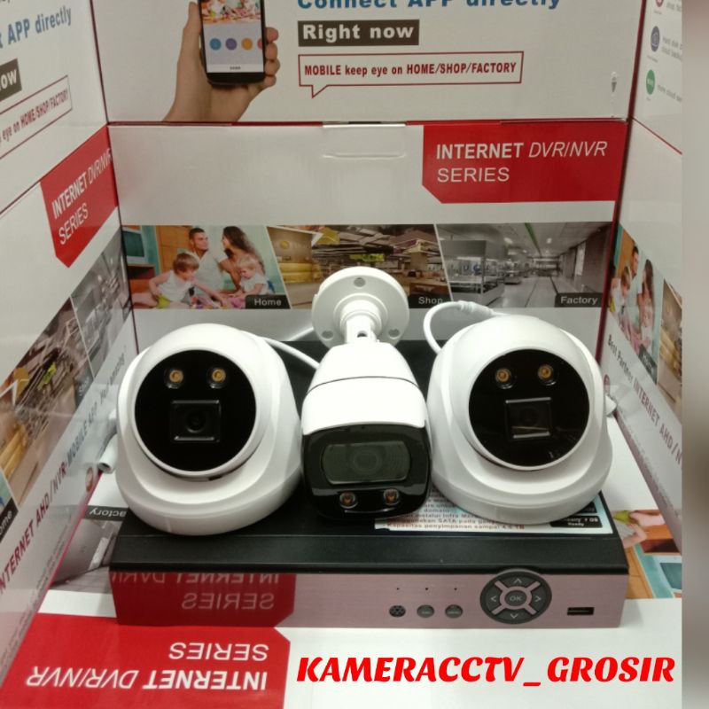 PAKET CCTV COLORVU 4 CHANNEL 3 CCTV COLORVU TURBO HD 6MP SONY EXMOR KOMPLIT