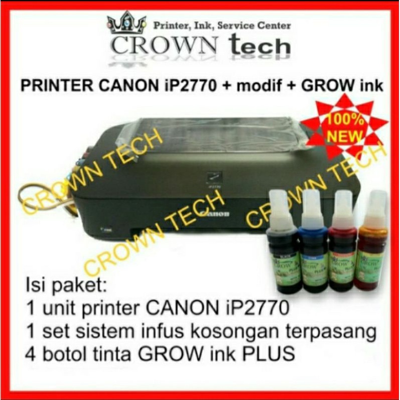 

Canon iP2770 modif terpasang +tinta GROW INK PLUS 4 botol