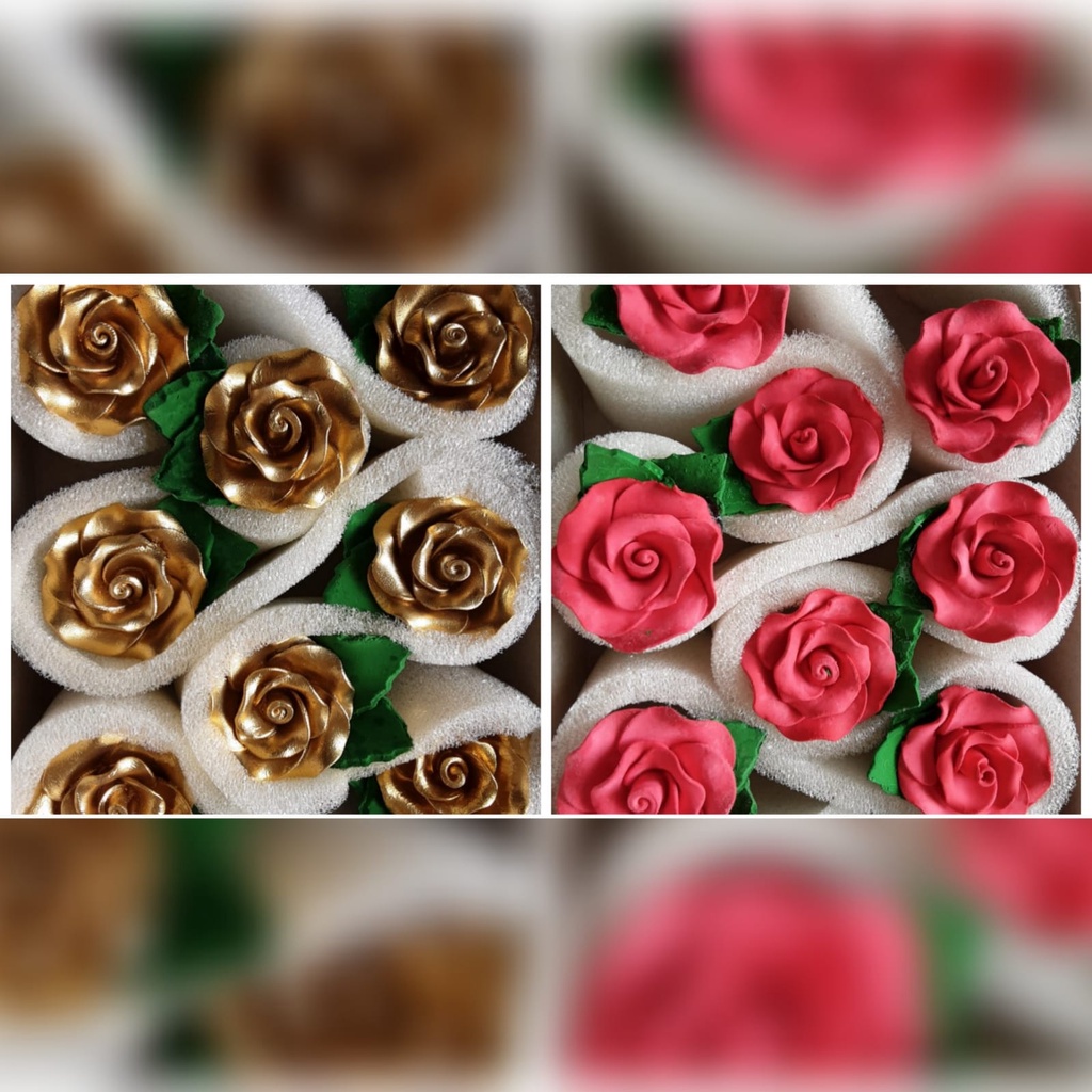 

mawar gumpaste - topper mawar - hiasan kue mawar