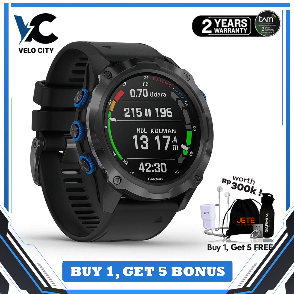 Garmin Descent Mk2i Titanium Carbon Gray DLC with Black Band Original Garansi TAM 2 Tahun