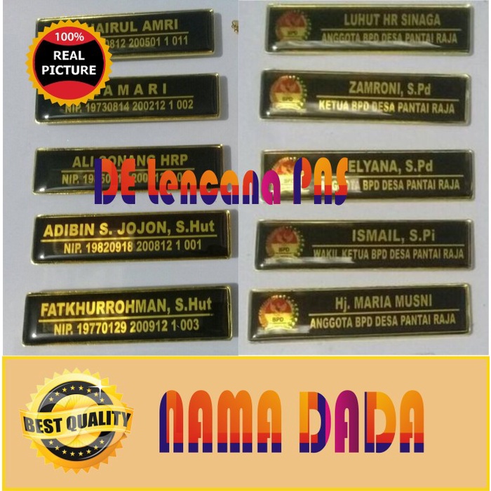 

Sale!!! Nama Dada Bahan Plat Kuningan Terlaris