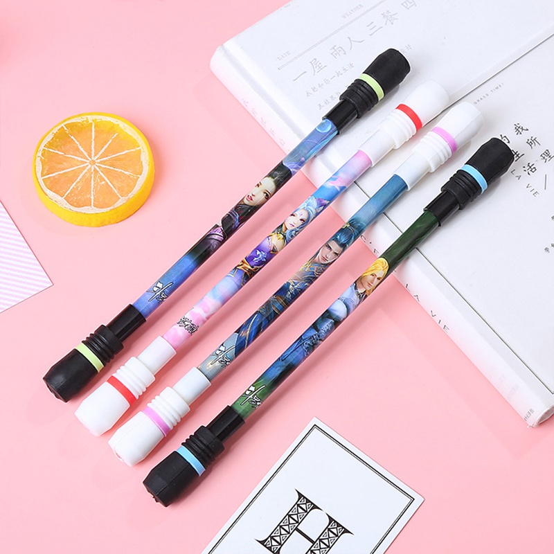 COD ❤️ Pen Puter Spinner Toys/ Spinning Pen/ Pulpen Putar Spinner/ Bolpoin Anti Slip Untuk Anak / Dewasa Anti Stress Rotating Pen Impor Harga Rendah-Bellamy's-3-Random