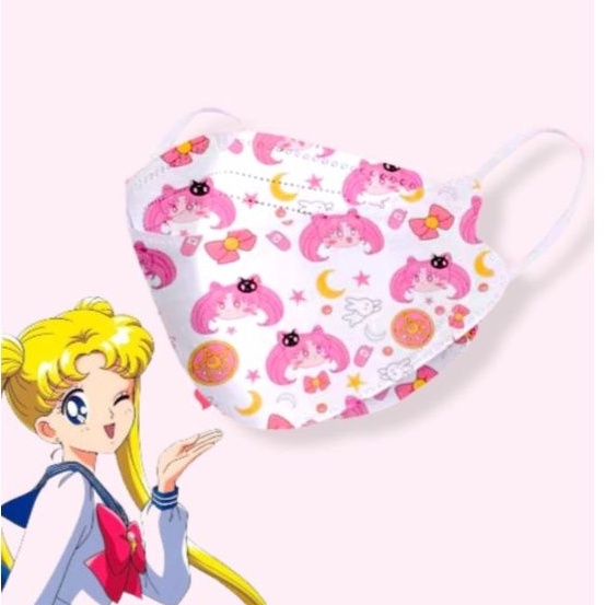 MASKER KF94 MASKER KOREA 4PLY DEWASA EARLOOP MOTIF GAMBAR LUCU ANIME JEPANG SAILORMOON