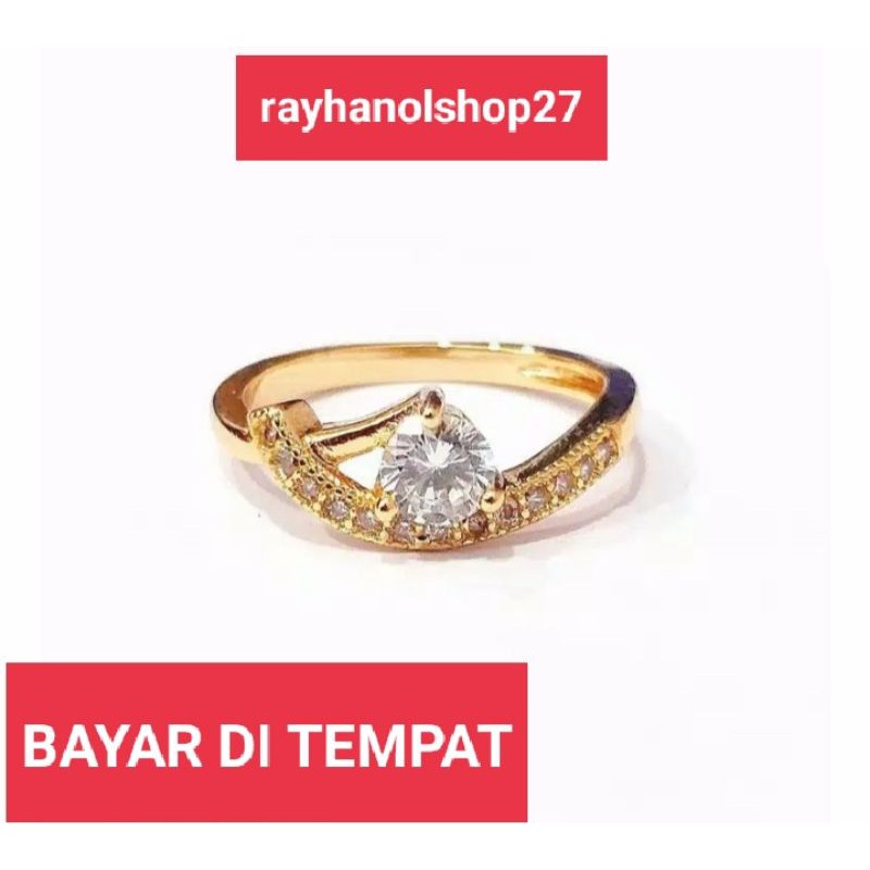 Cincin xuping mata satu permata lapis emas gold