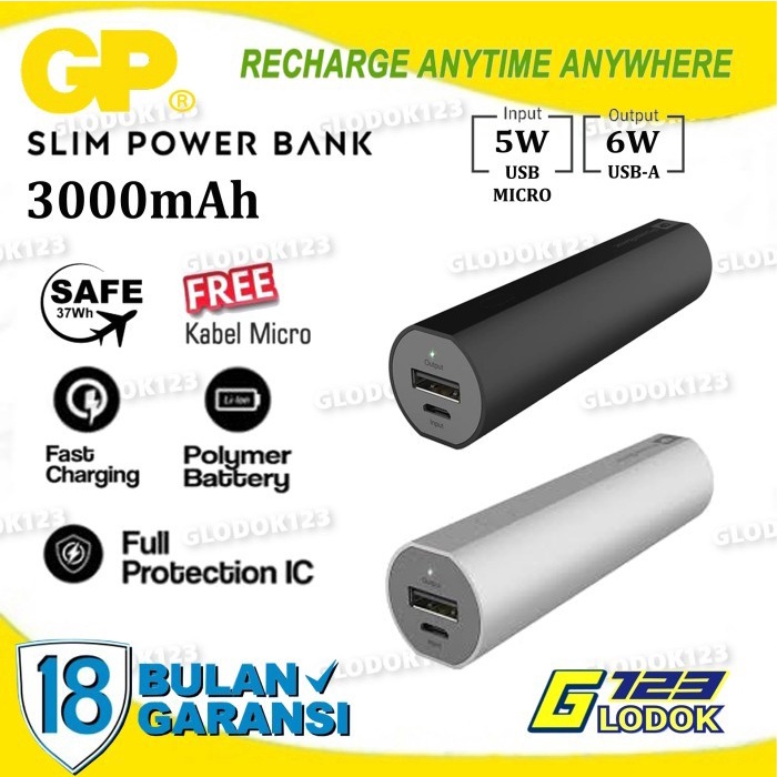 Powerbank 3000mAh FN03M Real Capacity Original GP Batteries