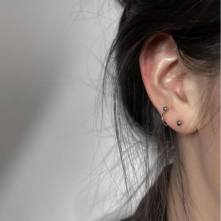 Roselife Anting Tusuk Bentuk Spiral Bahan Stainless Steel Tahan Air Untuk Unisex