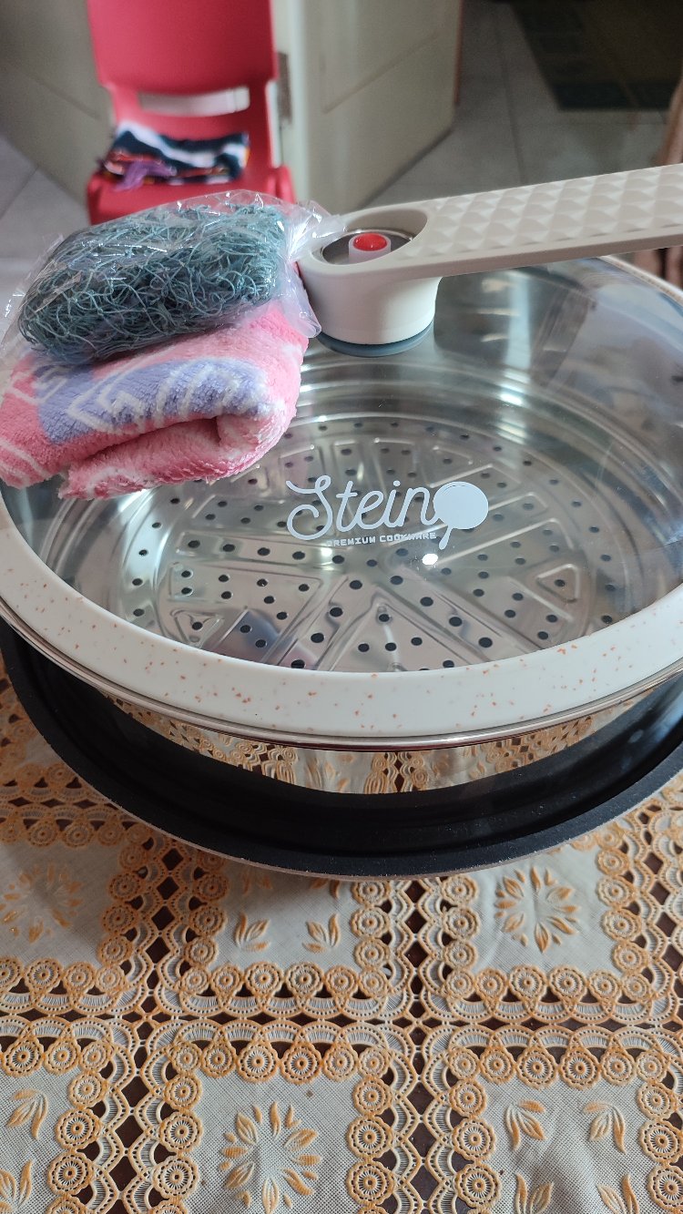 Stein Cookware Steincookware Panci Wajan Pan Platinum Pressure Wok Cooker Greblon Anti Baret 32 Cm