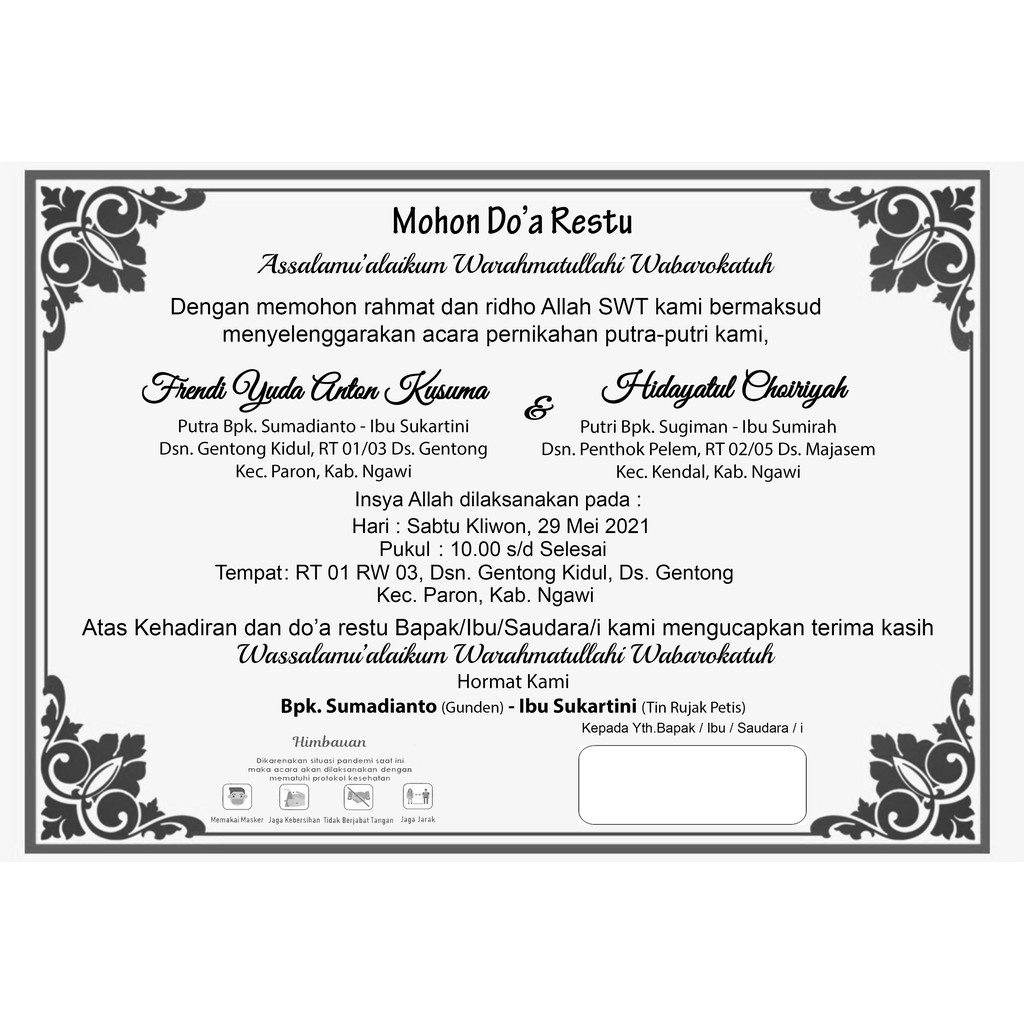 Undangan Punjungan hvs untuk nasi kotak Shopee Indonesia