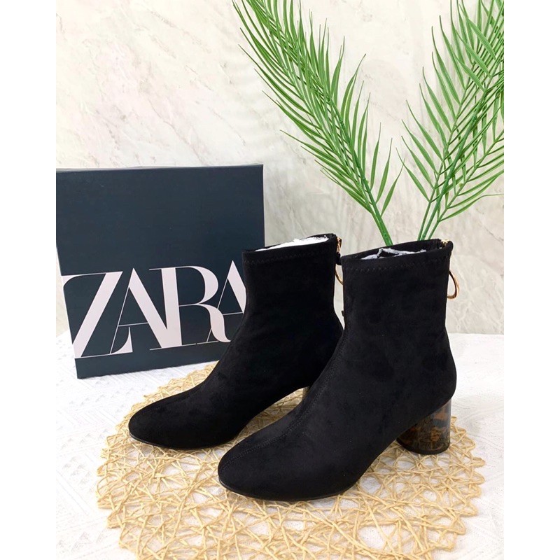 [7.7 Boombastis Sale⚡] - SEPATU BOOTS WANITA BRANDED TORTOISESHELL MID HEELS ANKLE ZS270 PREMIUM IMPORT