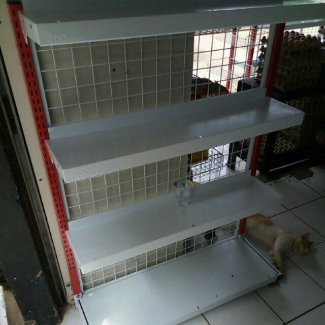 Rak Minimarket Starting T.120cm Backmesh Shelv 20cm Fullset Anddisplay