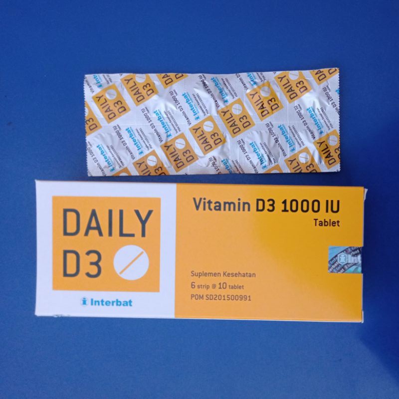 INTERBAT DAILY D3 1000IU 6STRIP@10TABLET ORIGINAL ASLI