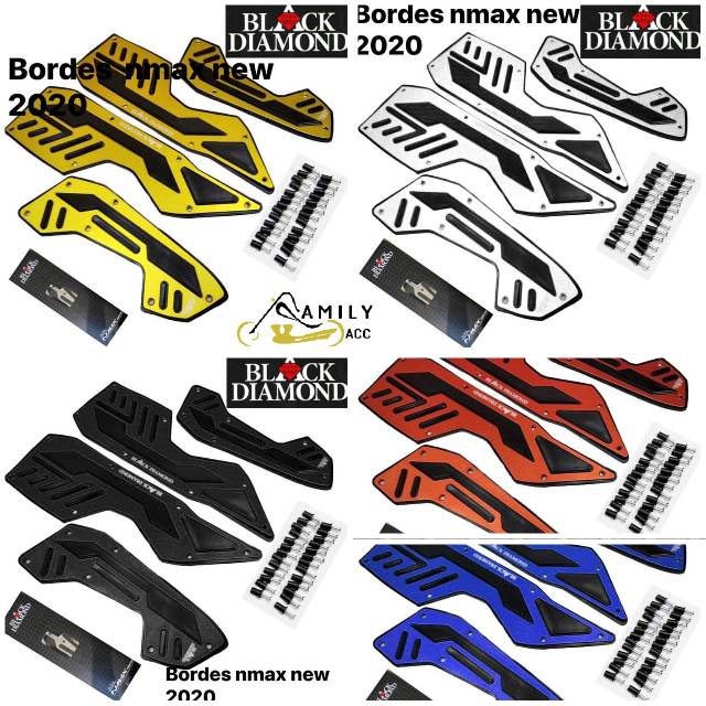 Karpet Pijakan Kaki Bordes Yamaha Nmax New 2020 CNC Black Diamond