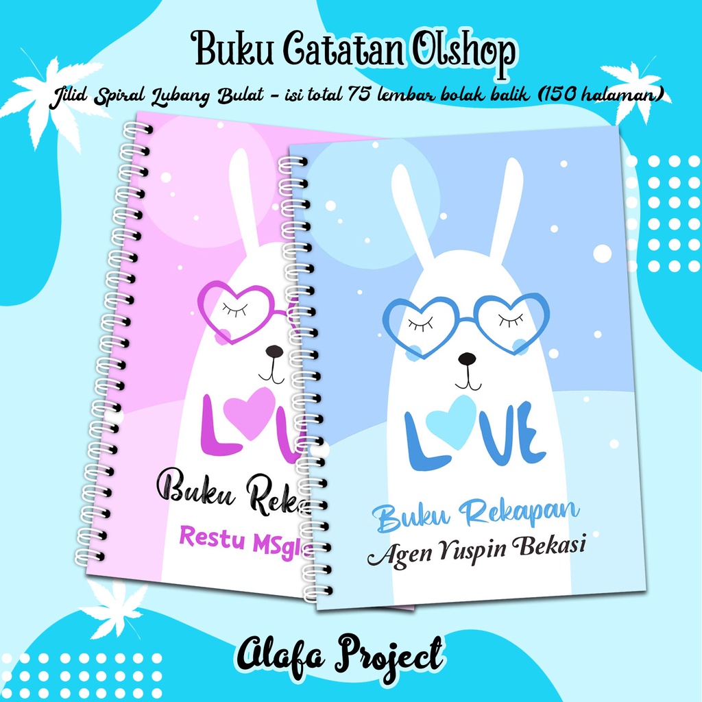 

Alafaproject Buku Catatan Olshop 001-002/ Buku Penjualan / Buku Rekap Penjualan Jilid Spiral