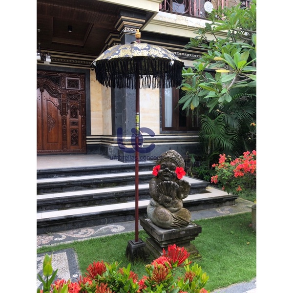 Payung 1,25 meter Kain Singapur &amp; Koloke Rumbai / Payung Bali Dekorasi