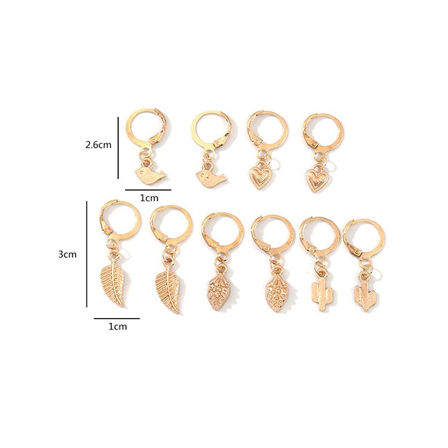 LRC Anting Tusuk Fashion Artificial pearl Artificial pearl Asymmetric Lock Key Starred Butterfly Ear