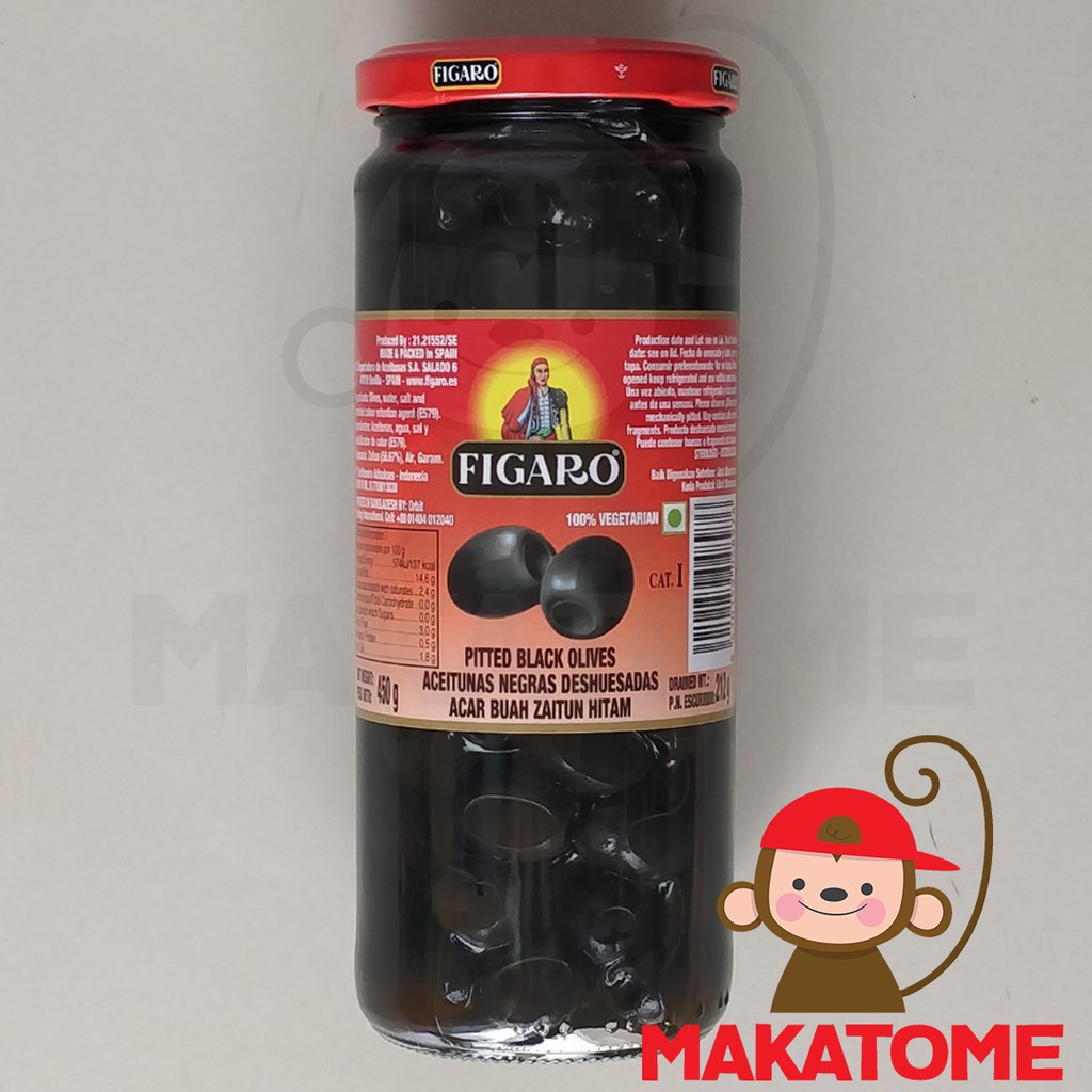 

Figaro Pitted Black Olives 450gr buah olive 450 g gr zaitun hitam