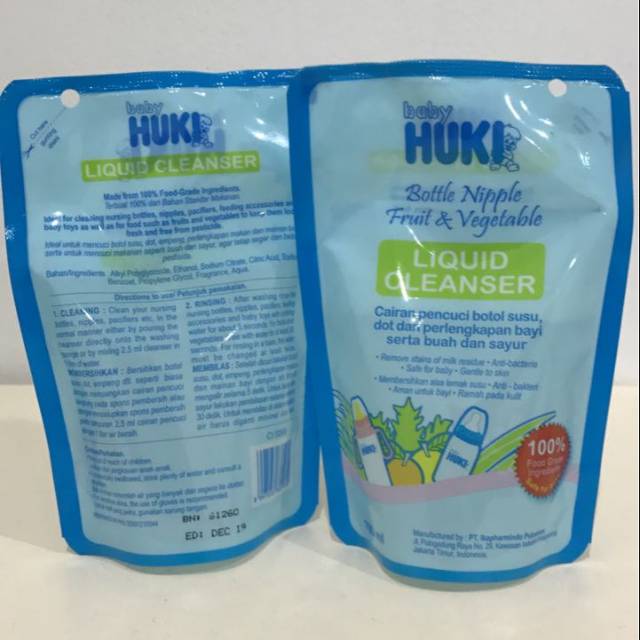 Huki Liquid Cleanser 100ml travel pack cuci botol buah sayur #265