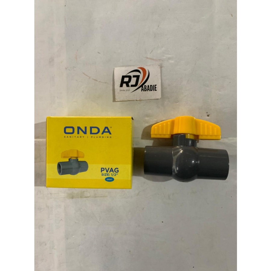 Stop Kran / Ball Valve PVC Polos Onda 1/2&quot; [1ktk/12pc]