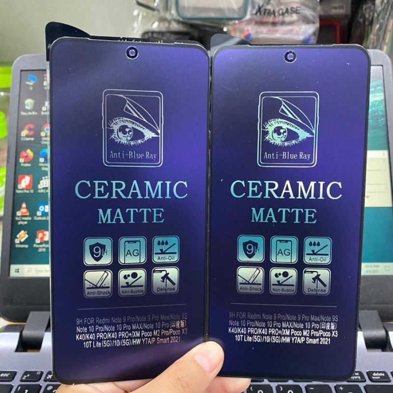 tq Ceramic matte Anti blue Xiaomi redmi not10/redmi not10s/redmi not9pro/redmi not9s/pocox3/pocom3