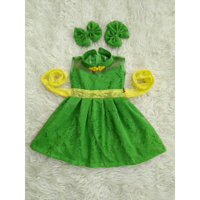 Ethnic Limey Cheongsam Dress Brukat Baju Brokat Dress Natal Baju Natal Family Set Couple Mom and Kid