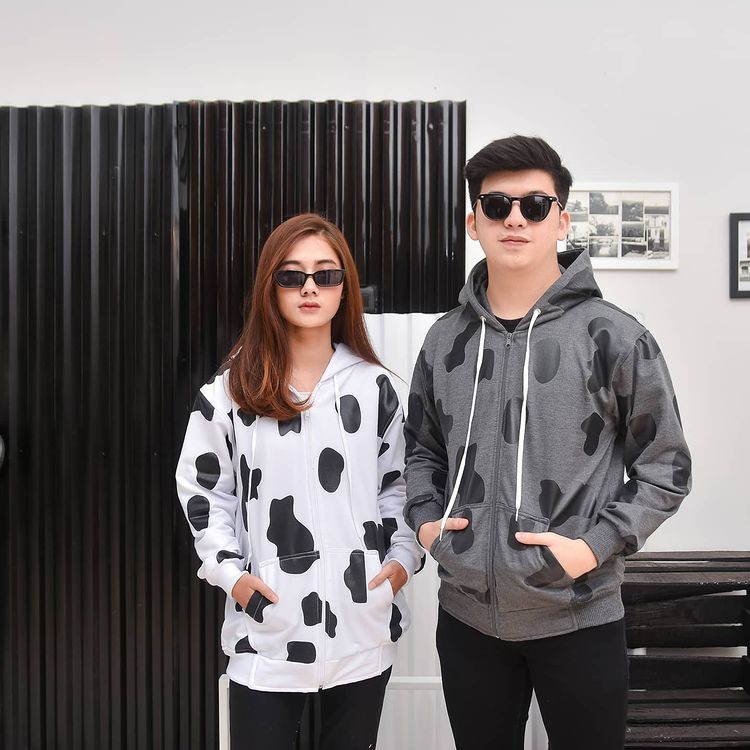INSPIRED COW PRINT JAKET/Jaket Hoodie/Inspired Cow Print Zipper