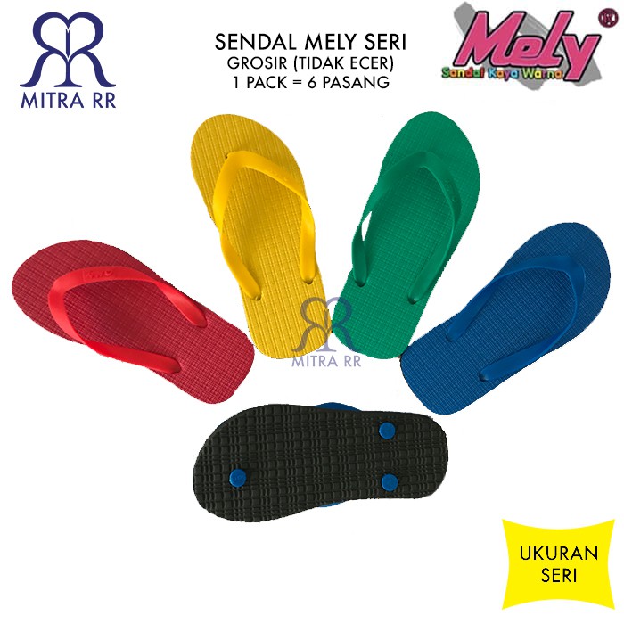 6 PASANG - Sandal Termurah / Sandal Japit Mely Original Seri GROSIR dan ECER