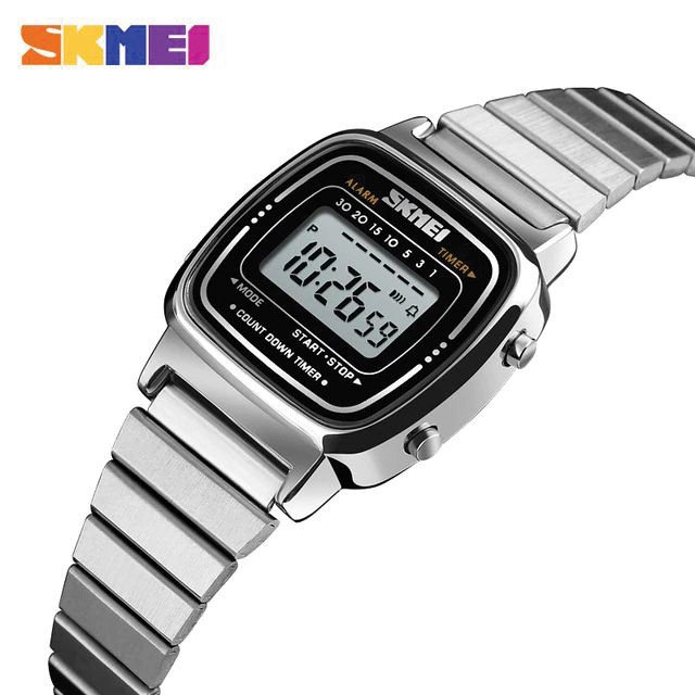 SKMEI 1252 / 1901 Jam Tangan Wanita Digital Tali Stainless WATCHKITE WKOS