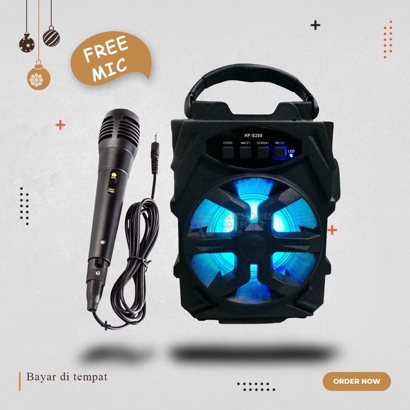 SPEAKER MIC BLUETOOTH PORTABLE FREE MIC KABEL HARGA TERMURAH