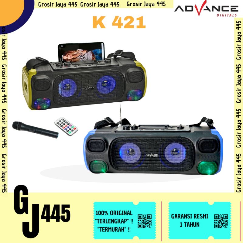 SPEAKER ADVANCE BLUETOOTH K421 + FREE MIC (ADVANCE)