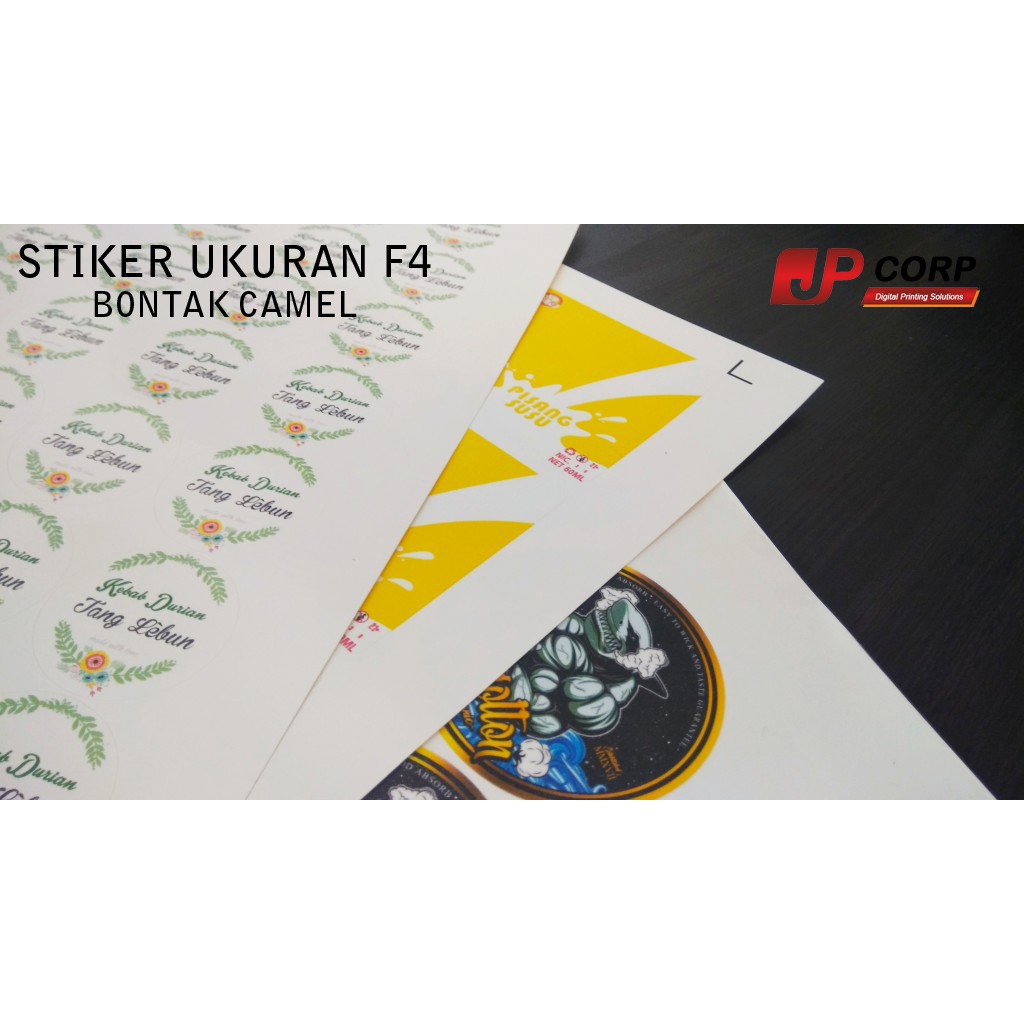 

Cetak Stiker Custom Bahan Bontak ukuran A3 / Cetak Stiker Murah Meriah / Stiker Olshop, stiker makan
