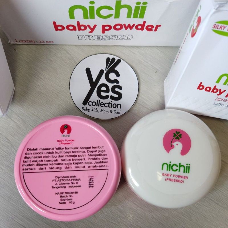 Nichii Baby Compact Powder Exp2026 Pressed Dewasa Remaja Bedak Wajah Muka Padat Bayi 40g Silky White