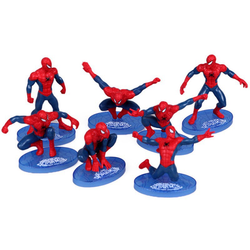 7 pcs Figure Spiderman  Pajangan Hiasan  Kue  Mainan Anak 