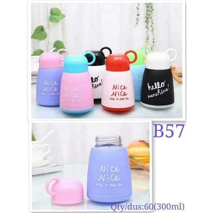 Jual Botol Minum Kaca Unik Lucu Warna Warni Tutup Cup Nice Ml B