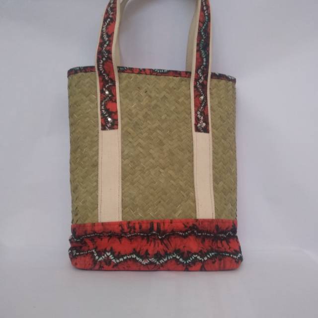 Tas Purun Sasirangan Jinjing Anyaman Wanita Bakul Khas Amuntai