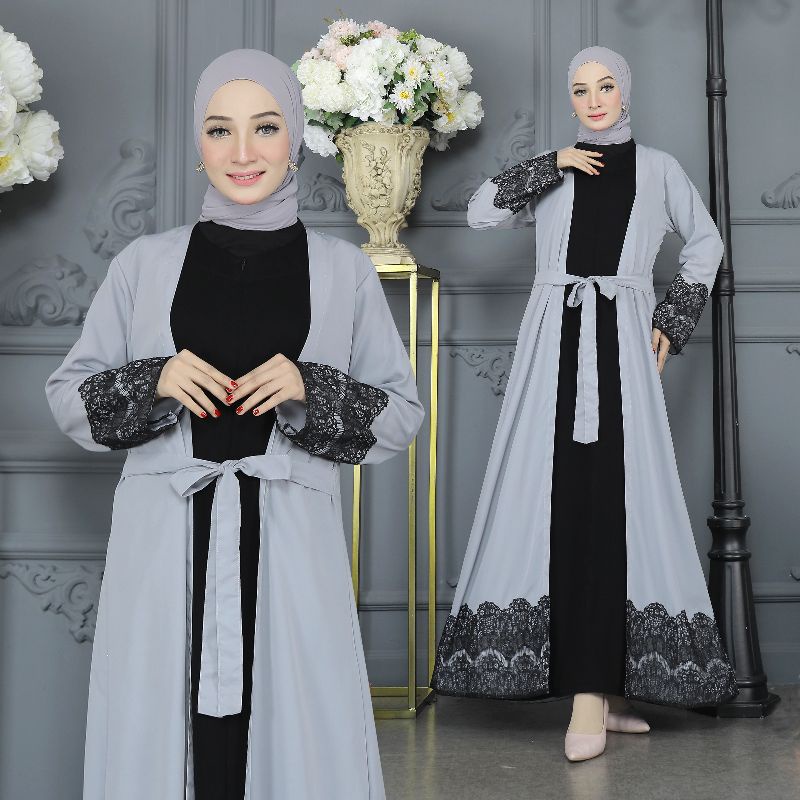 Gallery Exclusive Abaya Hitam Gamis Bordir Turkey Dubai Amani Busui
