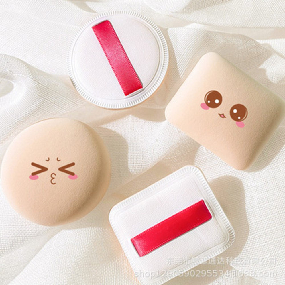 【COD Tangding】Marshmallow Powder Puff Sponge Soft Toast Powder Puff Small Pillow Square Round Shape