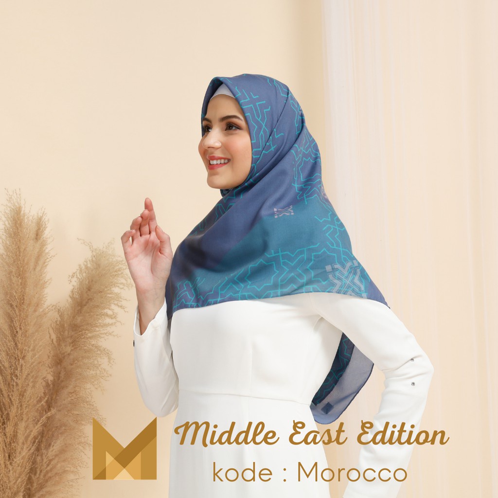 Meirista Hijab Middle East Edition Morocco | Kerudung Segi Empat Lasercut Segiempat Voal Premium Printing/Jilbab