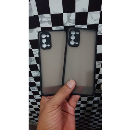 Hardcase Hybrid Oppo reno 5 hitam Transparan