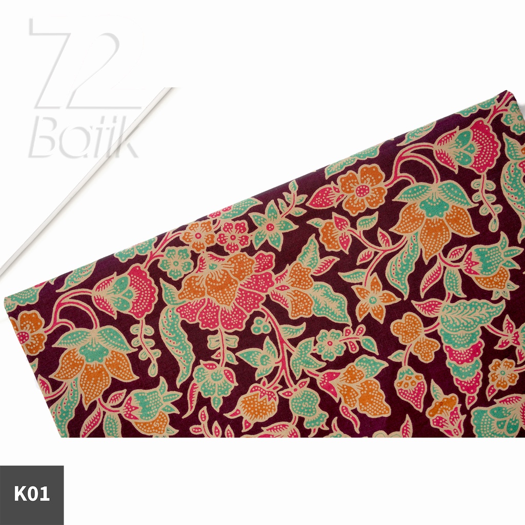 BAHAN BATIK PREMIUM Katun Motif Kembang Warna Coklat Tua Orange Hijau Merah 724150 Cap 72 Jarik Jarit Samping Kebat Panjang Batik Katun Modern Premium Bahan Seragam Batik Pernikahan Kantor Keluarga Murah Kamen Jadi Batik Bali Lembaran