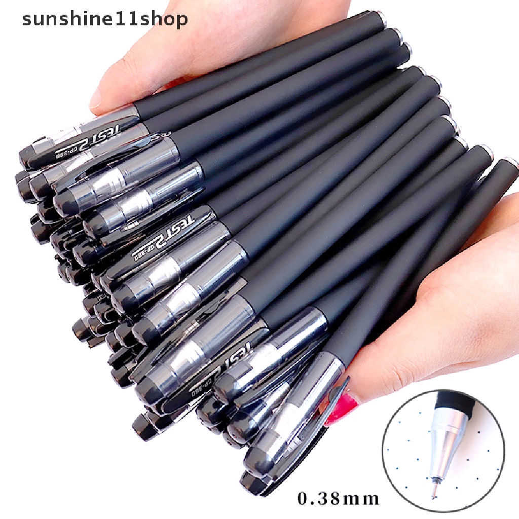 Sho 10pcs Pulpen Tinta Cair 0.5 0.38mm Kualitas Tinggi Untuk Sekolah / Kantor