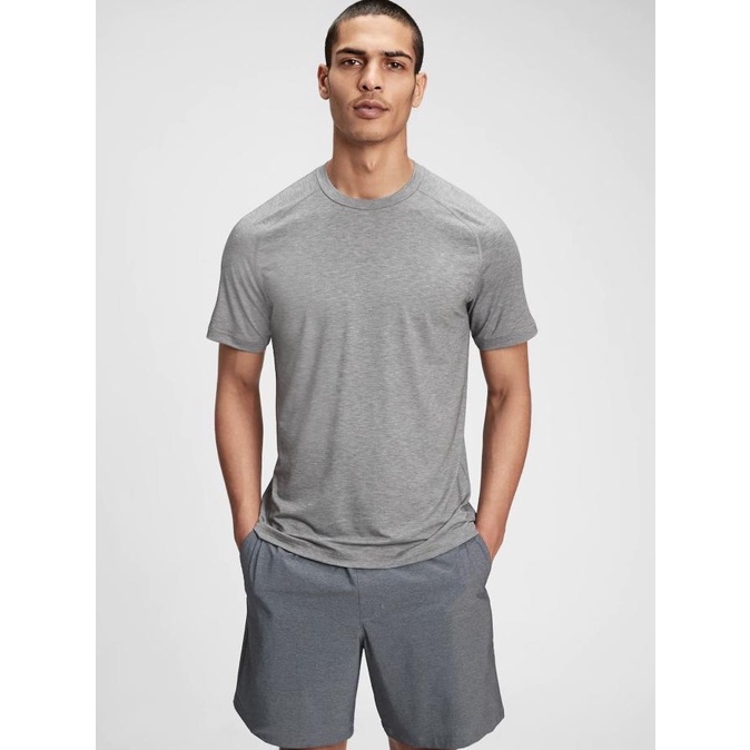 Kaos GAP Fit Active Tee Heather Grey Stretch Sports Original Pria